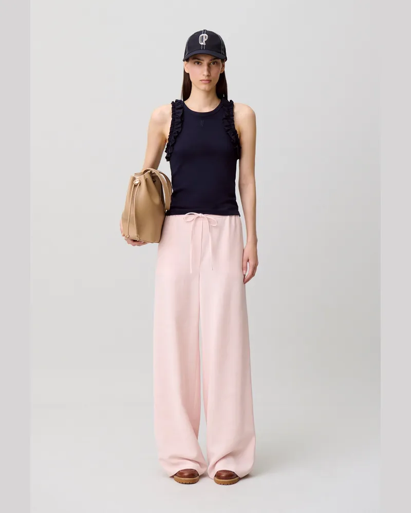 Claudie Pierlot Weite Hose Ficelle Blass-rosa