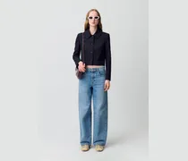 Schwarze Wollmischung Boxjacke