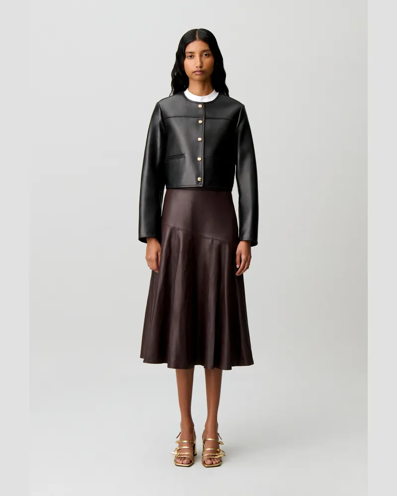 Claudie Pierlot Lederjacke Schwarz