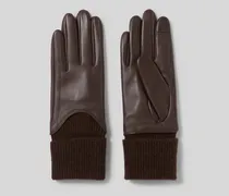 Handschuhe aus Leder und Strick
