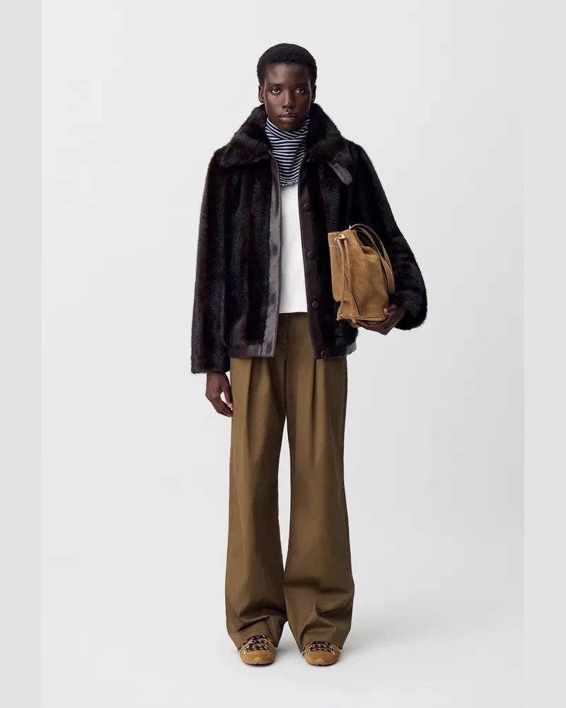 Claudie Pierlot Kunstpelzmantel Marron