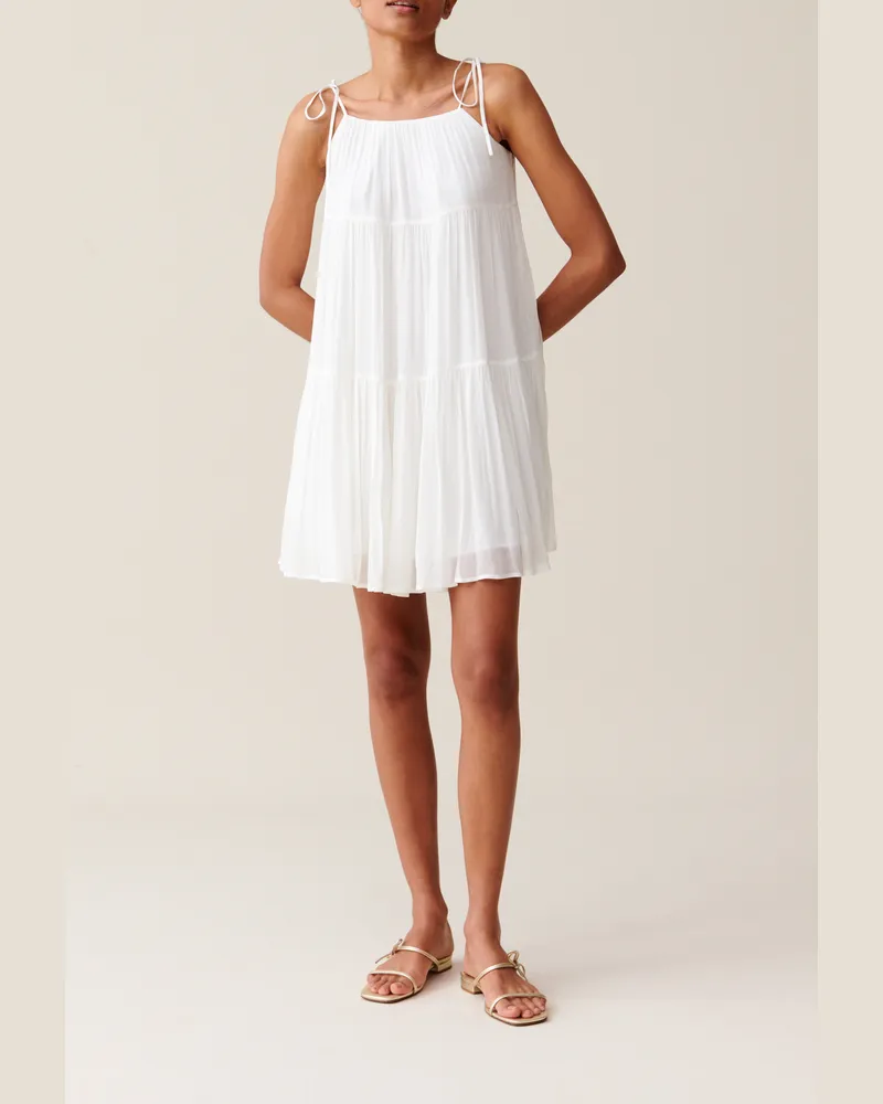 Claudie Pierlot Babydoll-Kurzkleid in Ecru Ecru