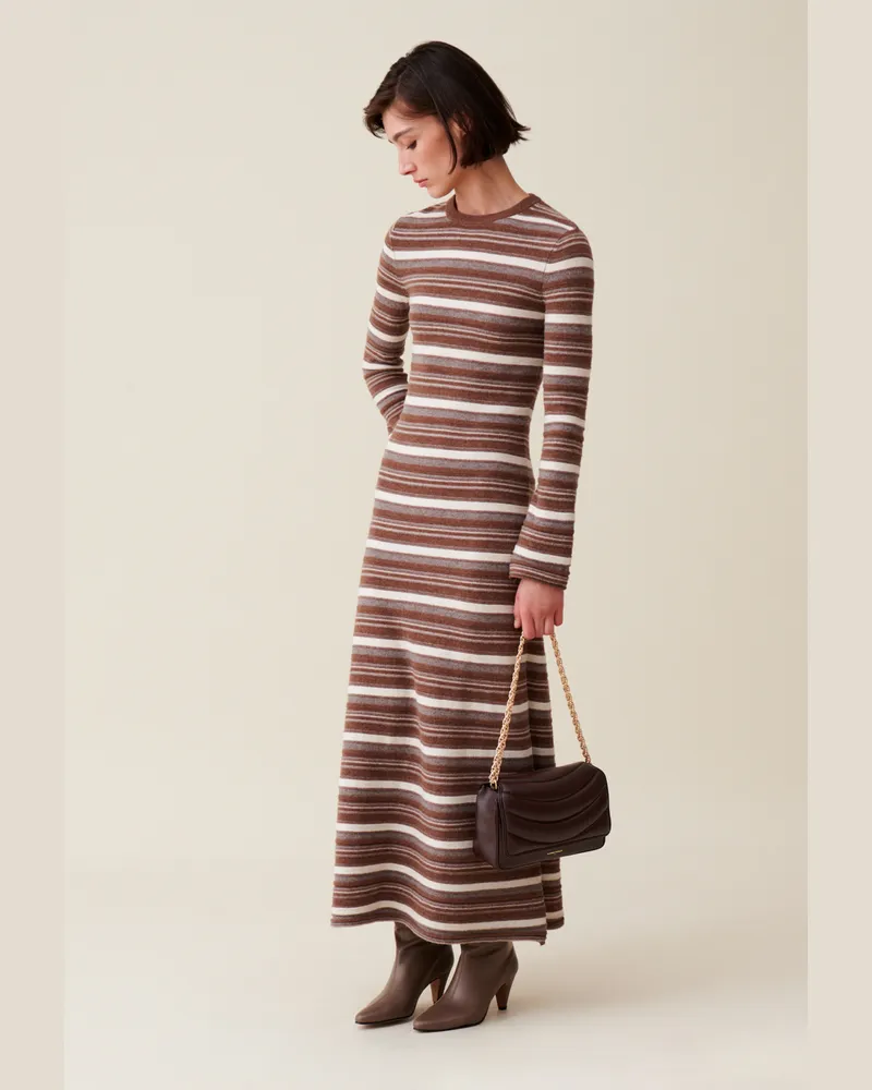 Claudie Pierlot Gestreiftes Wollkleid Multico