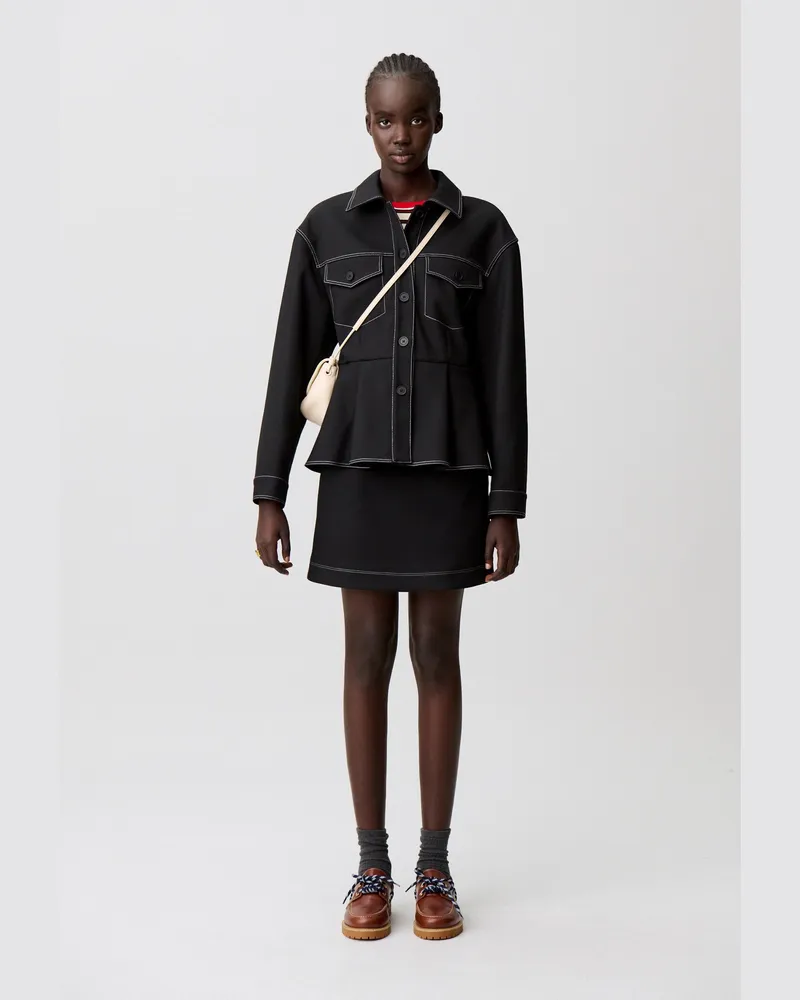 Claudie Pierlot Taillierte Schößchenjacke Schwarz