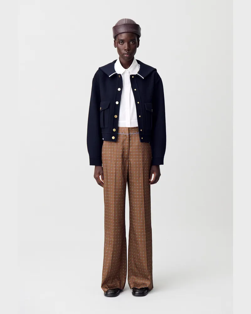 Claudie Pierlot Bedruckte fließende Hose Cravate