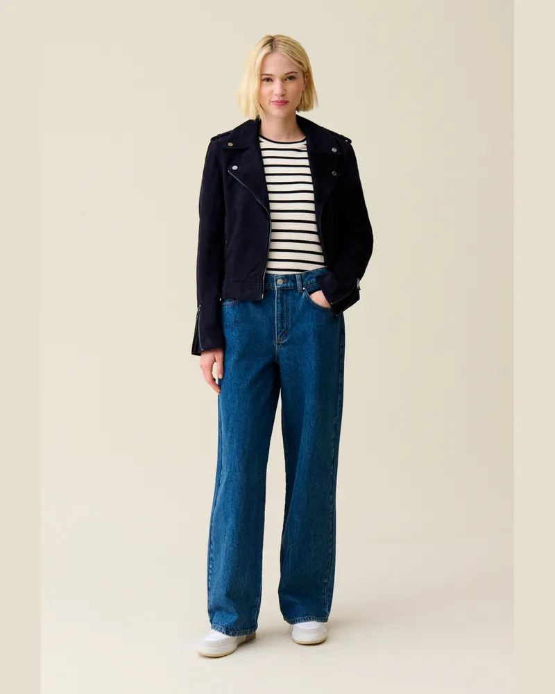 Claudie Pierlot Perfekte Wildlederjacke Marine