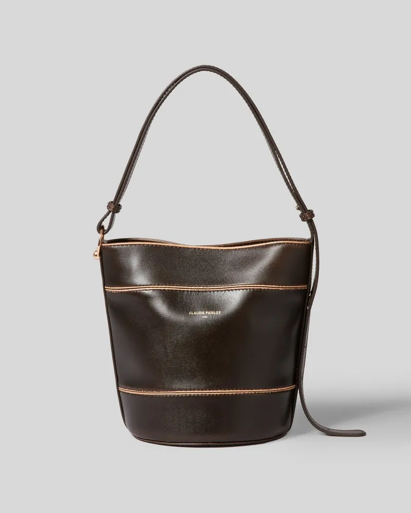 Claudie Pierlot Solveig Lederbeuteltasche Braun