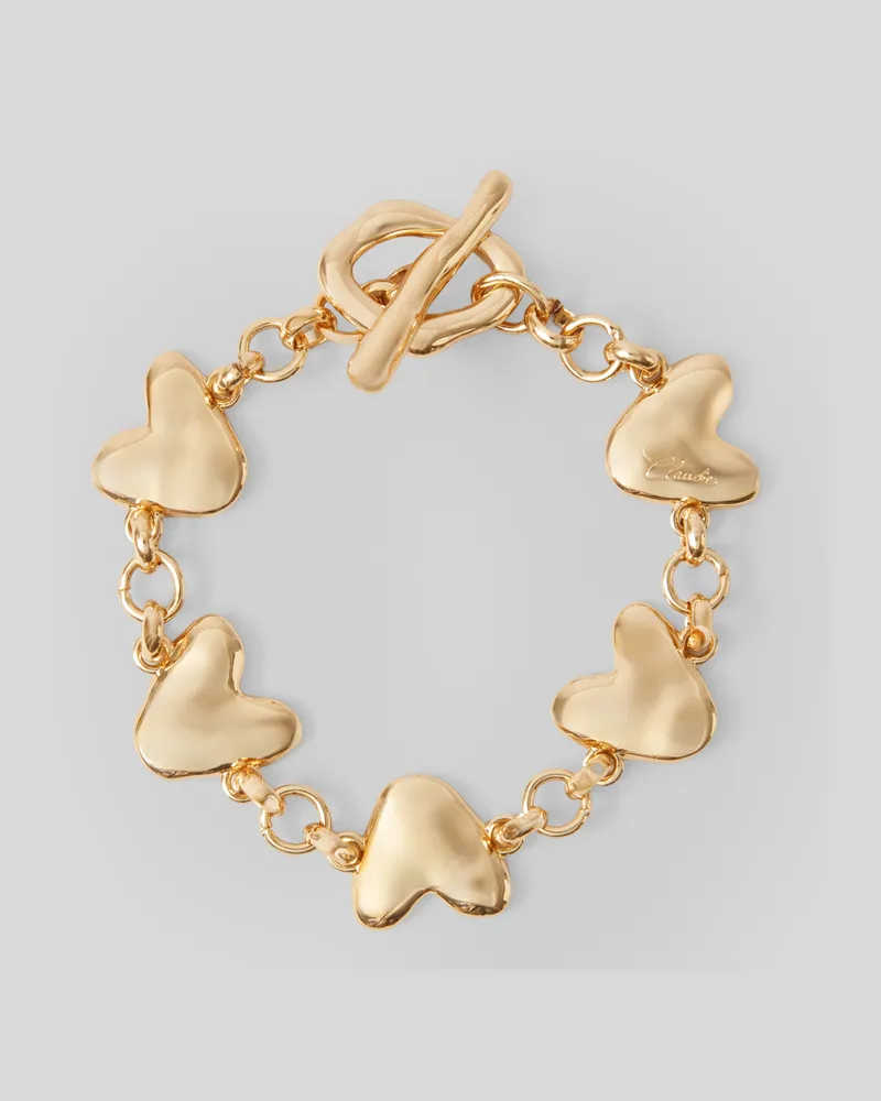 Claudie Pierlot Armband mit gehämmerten Herzen Gold