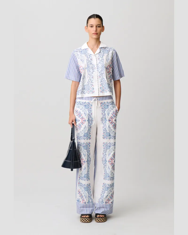 Claudie Pierlot Gestreiftes Baumwollhemd Multico