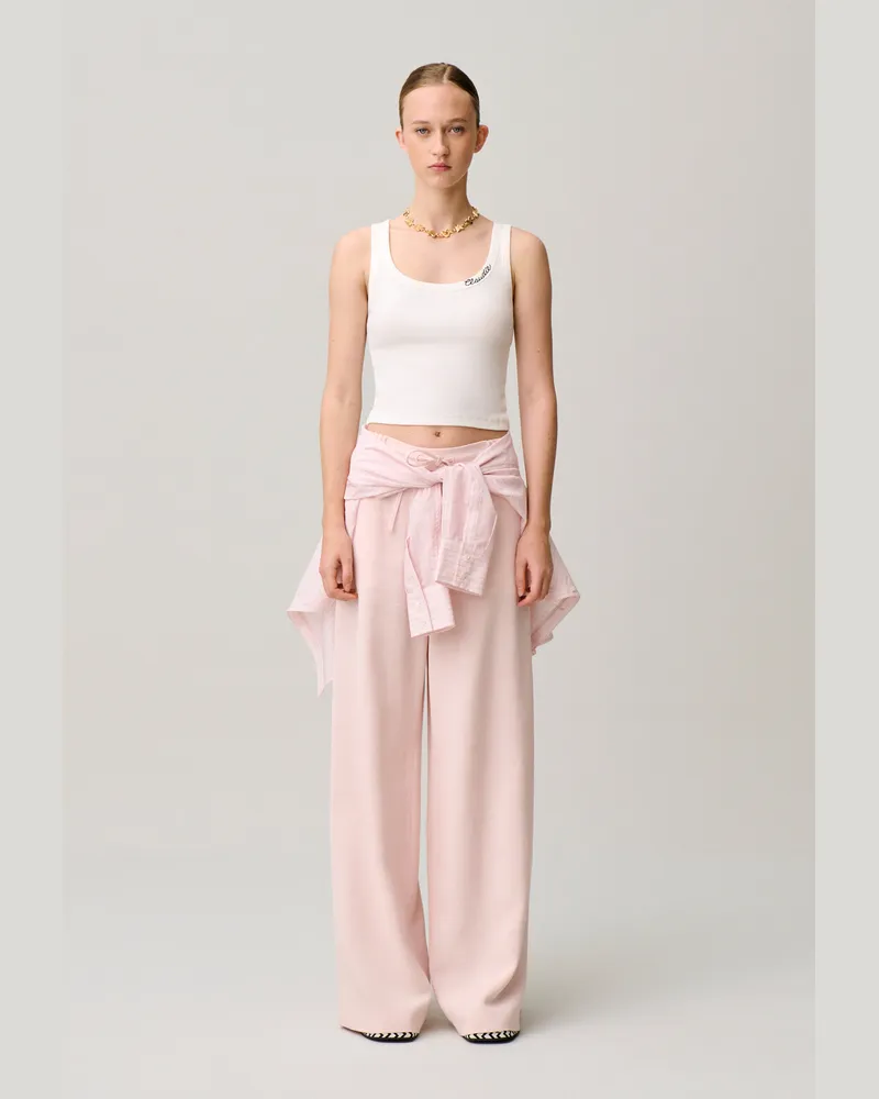 Claudie Pierlot Baumwoll-Top Claudie Ecru