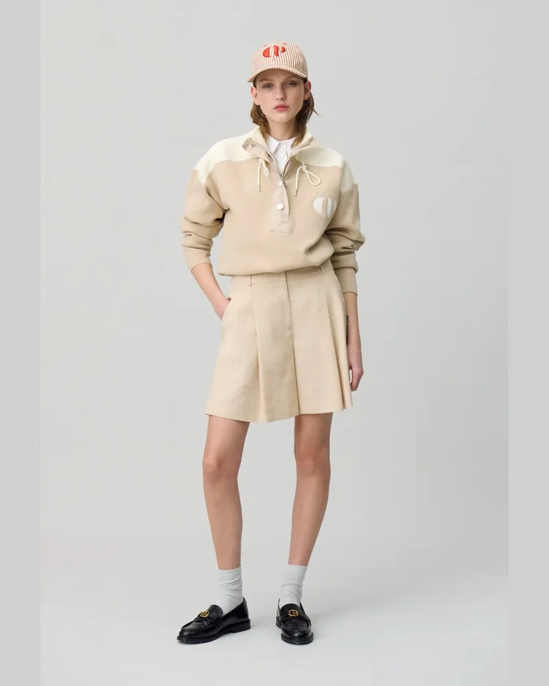 Claudie Pierlot Grober Strick-Pullover Beige