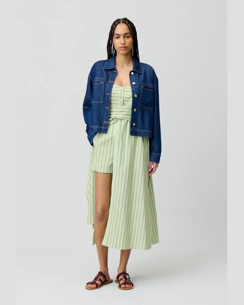 Claudie Pierlot Langes Trägerkleid Zweifarbig