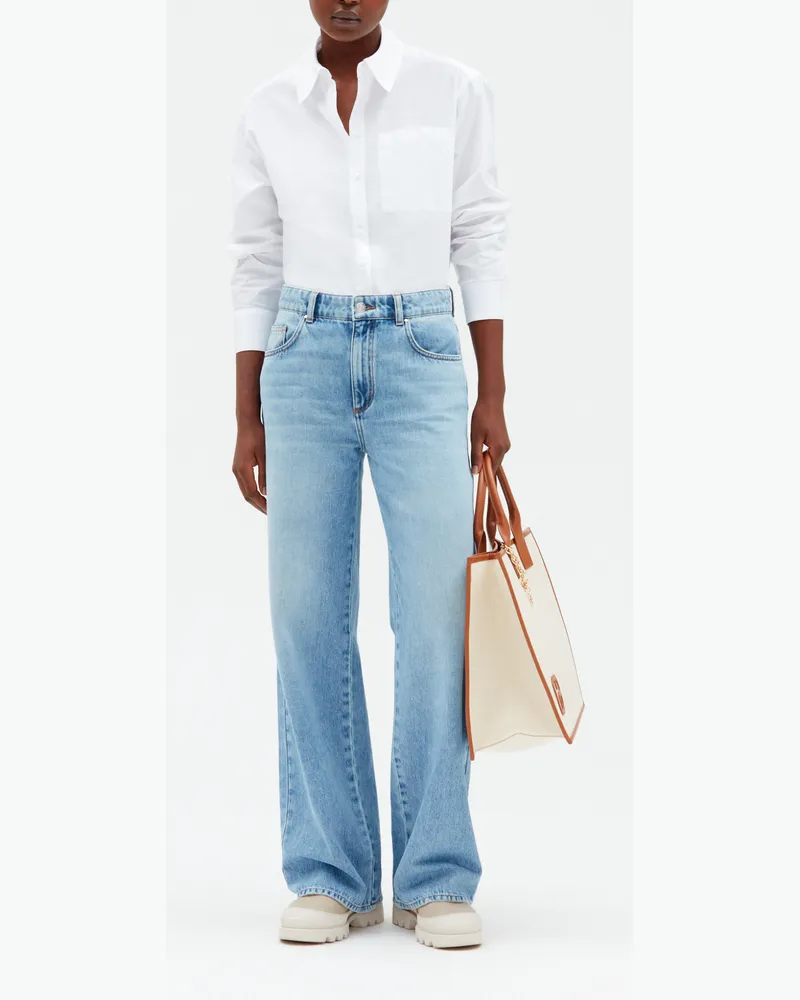 Claudie Pierlot Ausgewaschene weite Jeans Denim