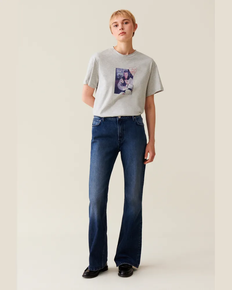 Claudie Pierlot Print-T-Shirt Grau-meliert