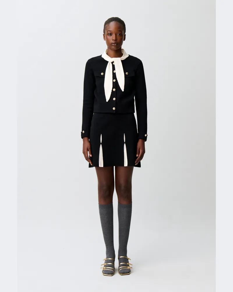 Claudie Pierlot Kurzer Strickrock Zweifarbig