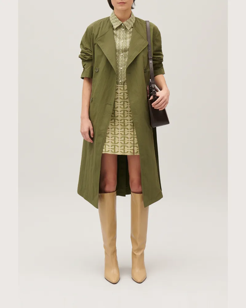 Claudie Pierlot Halblanger Trenchcoat Nylon Khaki Khaki