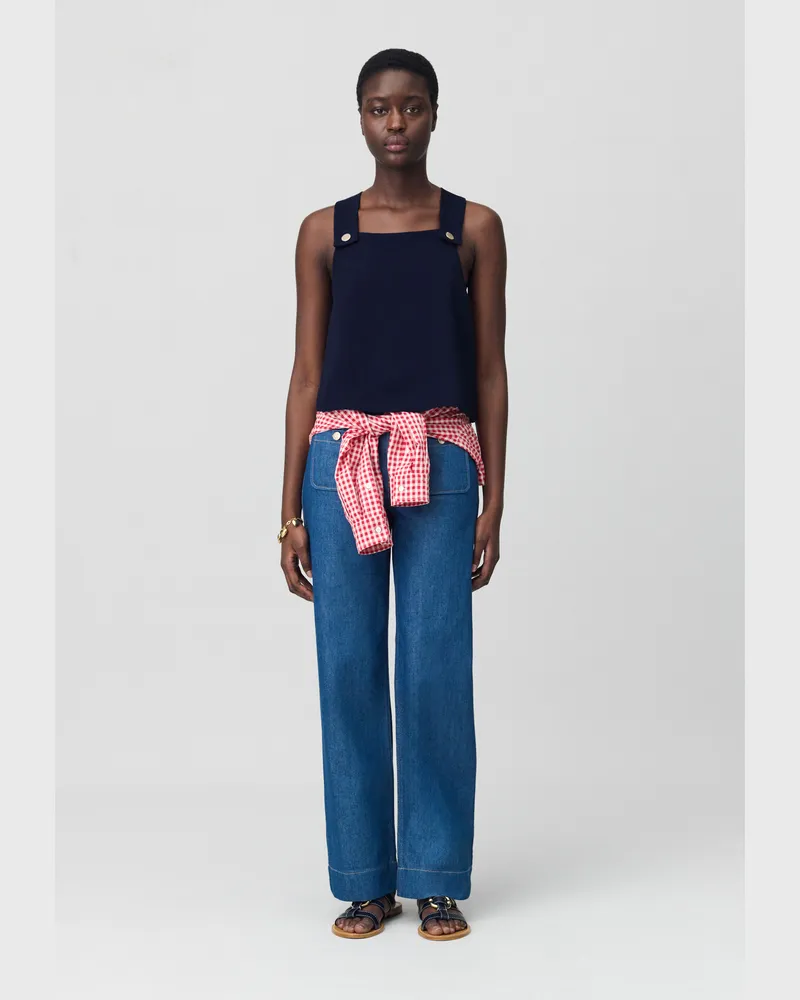 Claudie Pierlot Oberteil mit Karree-Ausschnitt Marine
