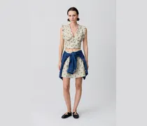 Bedrucktes kurzes Rüschen-Top