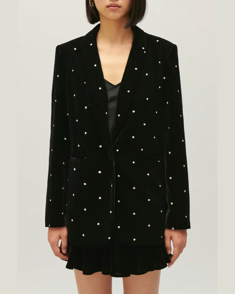 Claudie Pierlot Zweifarbiger Blazer aus Samt Zweifarbig