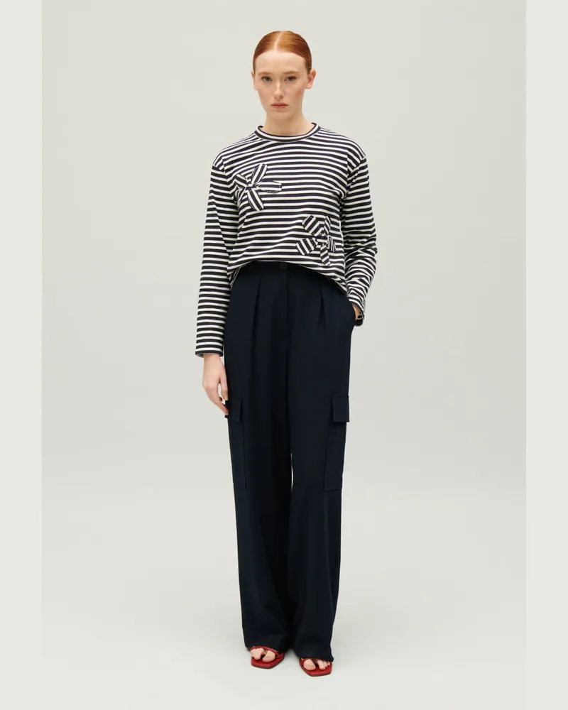 Claudie Pierlot Marinière-T-Shirt Marineblau Zweifarbig