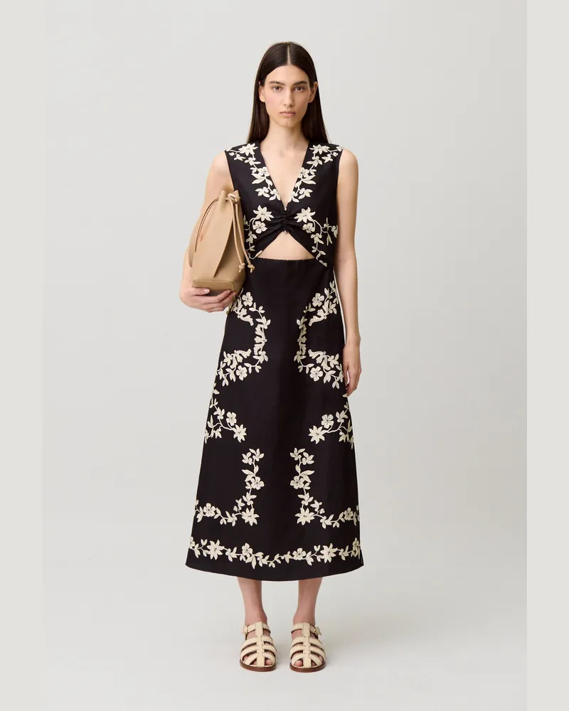 Claudie Pierlot Midikleid mit Blumenmuster Dunkler