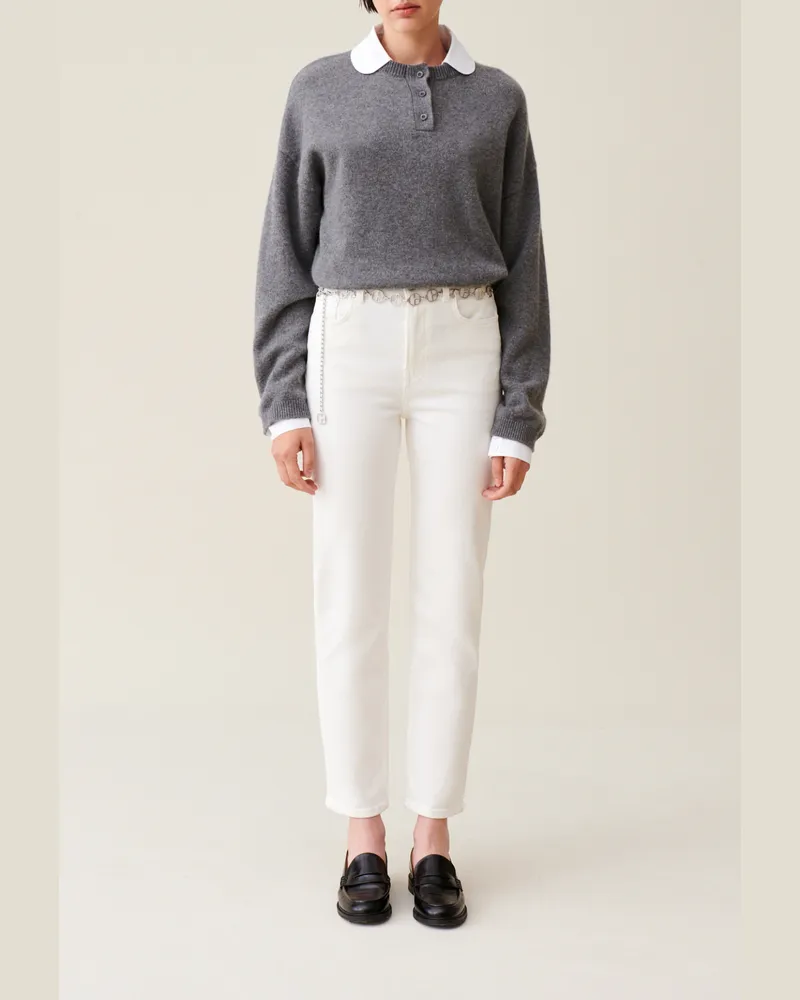Claudie Pierlot Jeans Toto Slim 7/8 Ecru Ecru