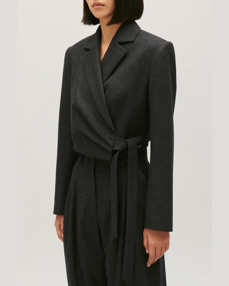 Claudie Pierlot Kurzer grau melierter Blazer Grau-meliert