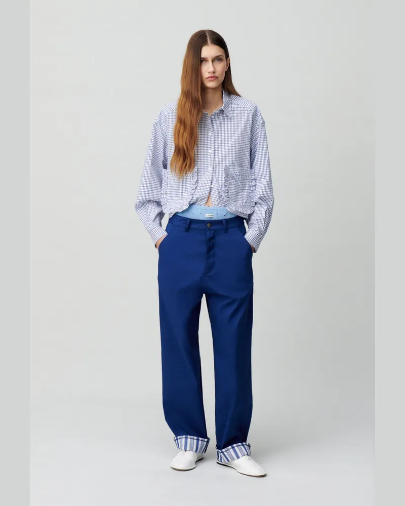 Claudie Pierlot Gestreifte Saumhose Marine