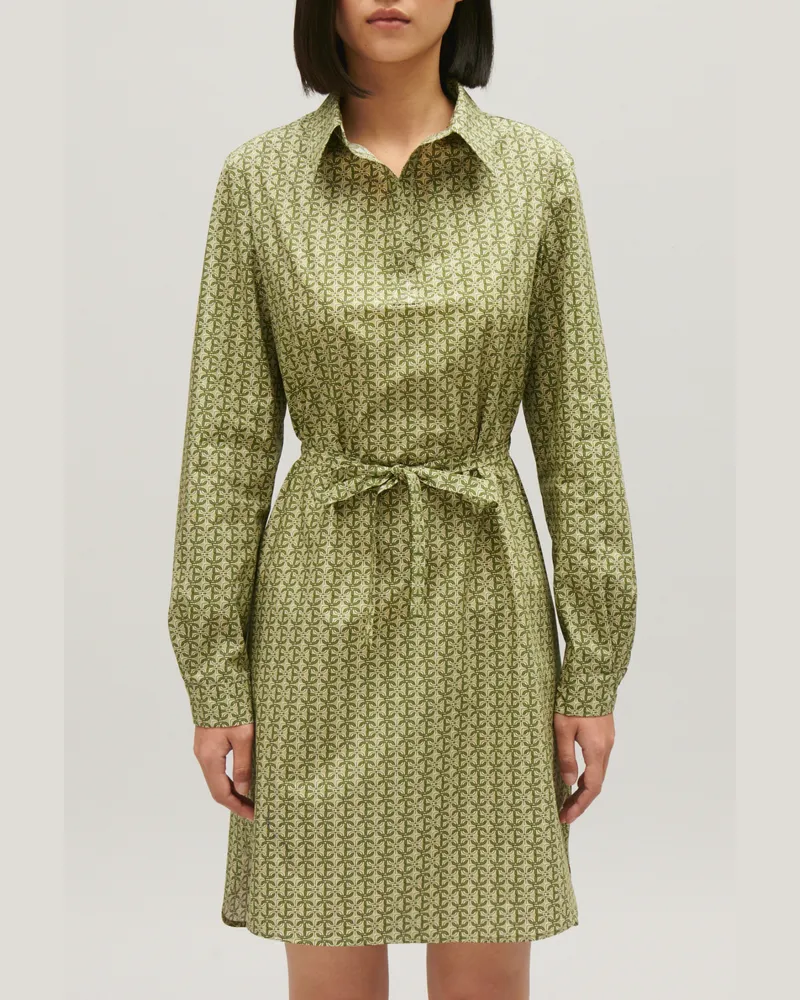Claudie Pierlot Kurzes Kleid Monogrammprint Grün Dunkler