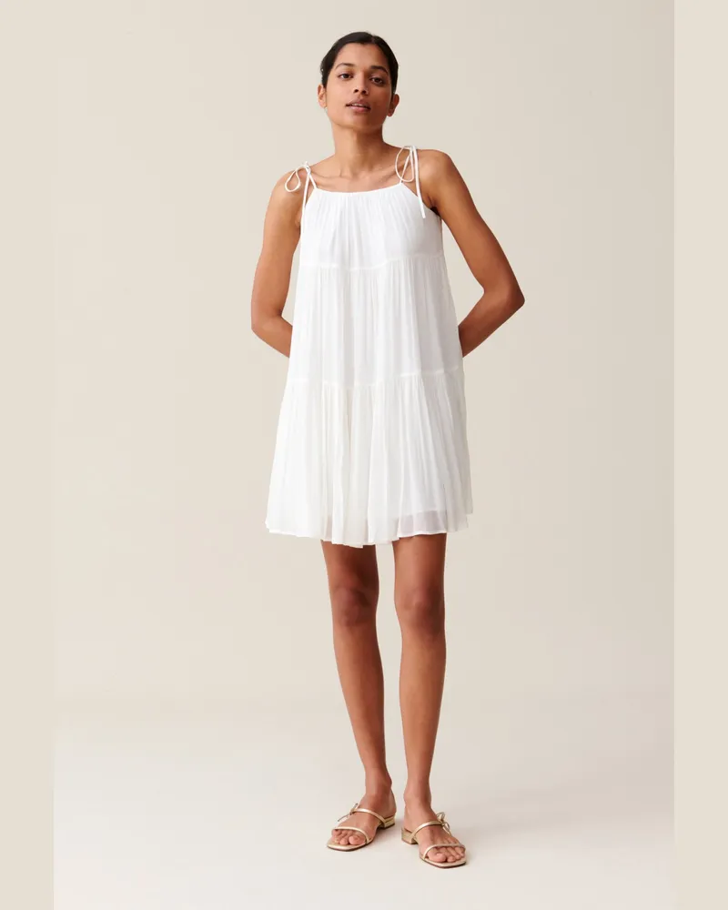 Claudie Pierlot Babydoll-Kurzkleid in Ecru Ecru