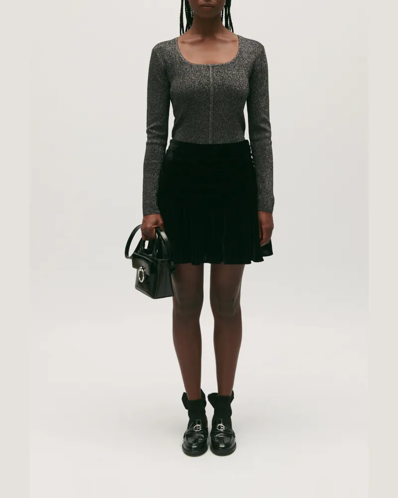 Claudie Pierlot Glitzerpullover silberfarben Silber