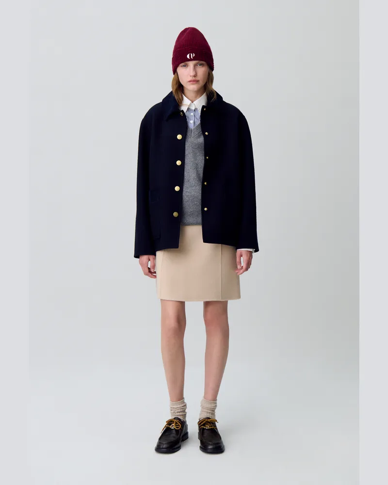 Claudie Pierlot Kurzer gerader Rock Beige