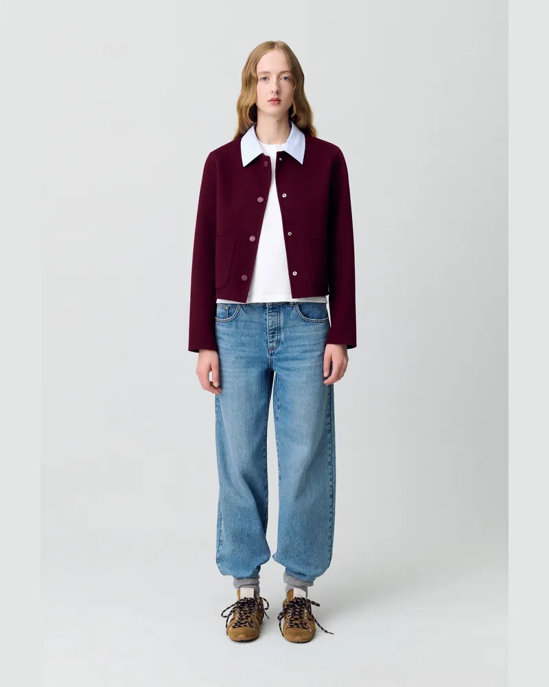 Claudie Pierlot Kurze Wolljacke Burgundy