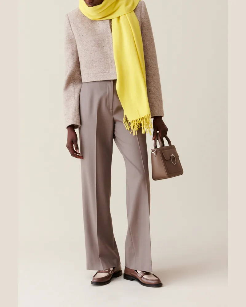 Claudie Pierlot Kurze Jacke mit Stehkragen Beige