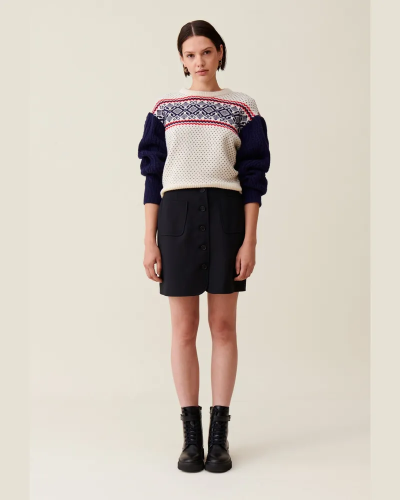 Claudie Pierlot Rundhals-Pullover mit Muster Multico