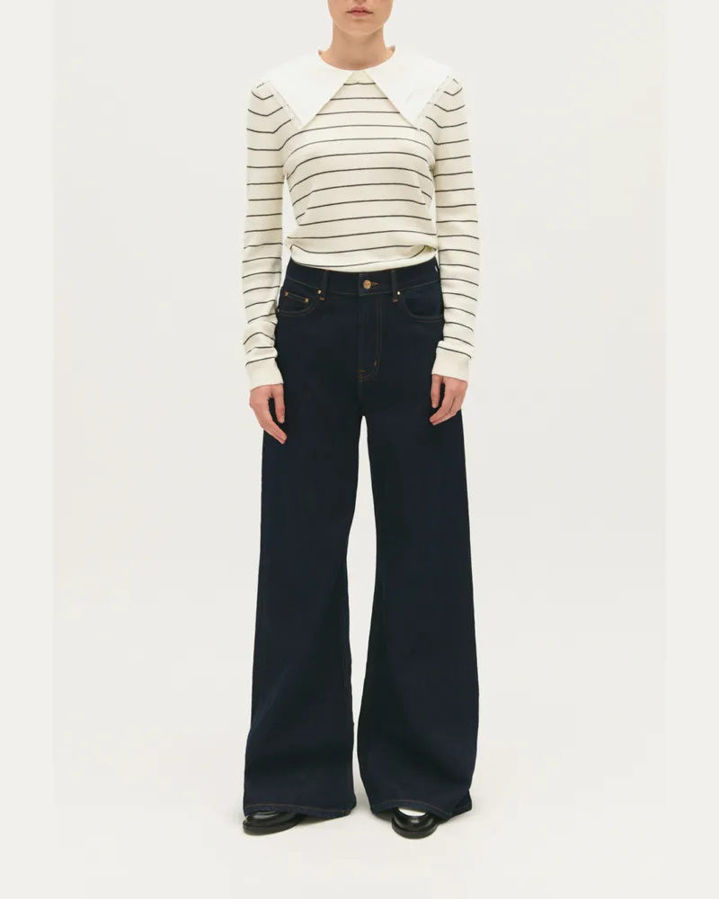 Claudie Pierlot Pullover mit abnehmbaren Kragen Zweifarbig