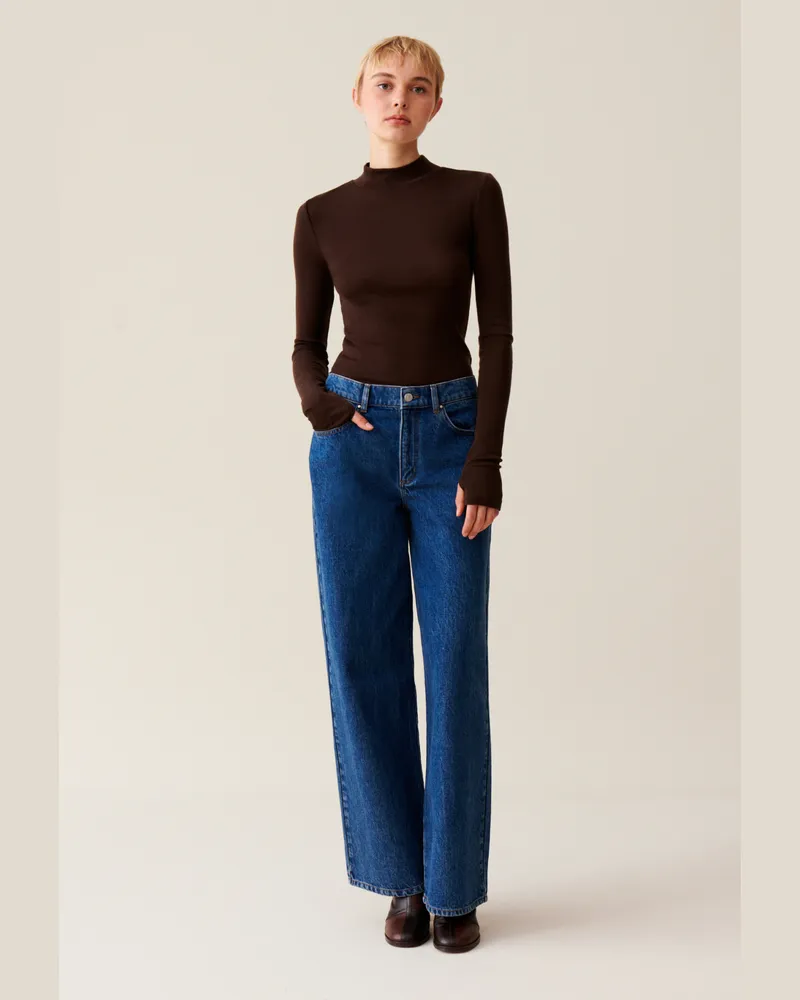 Claudie Pierlot Langer Ärmel Wolltop Schokolade