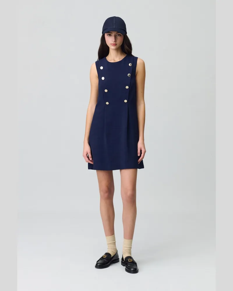Claudie Pierlot Tailliertes kurzes Kleid Marine