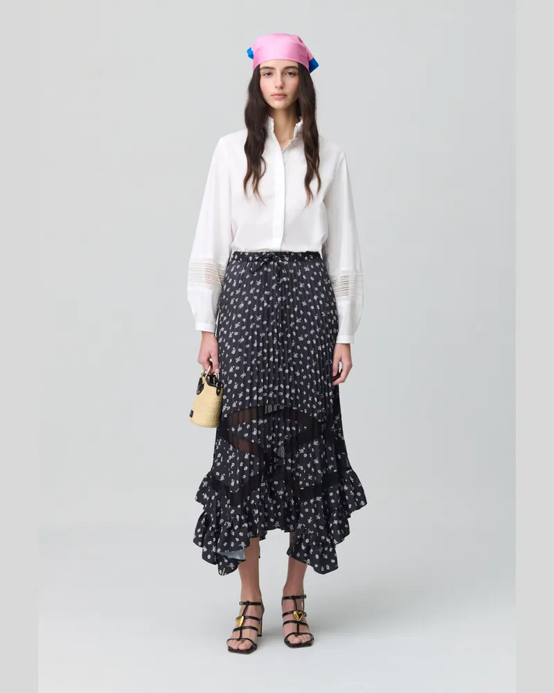 Claudie Pierlot Asymmetrischer Faltenrock Dunkler