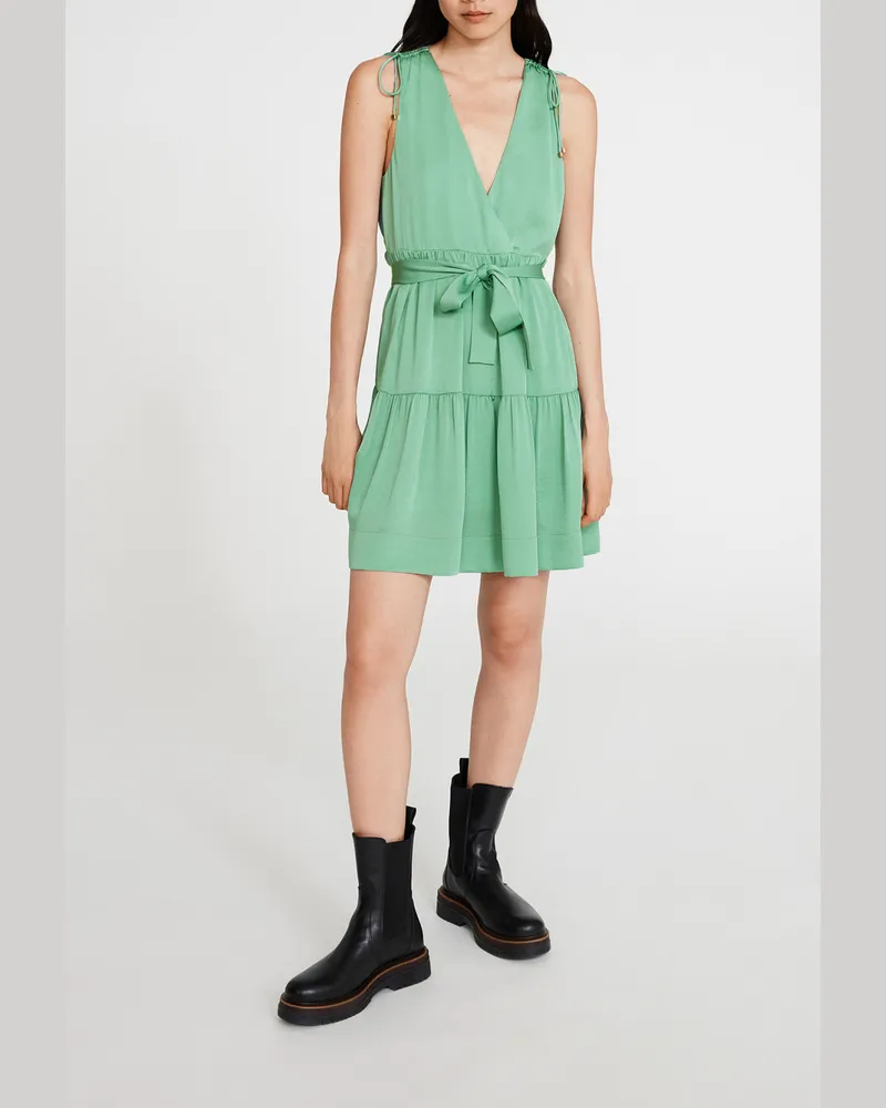 Claudie Pierlot Weich fließendes, gegürtetes Kleid Wasabi