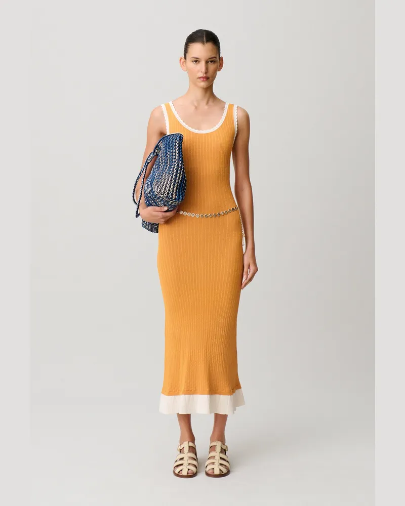 Claudie Pierlot Langes Strickkleid Orange