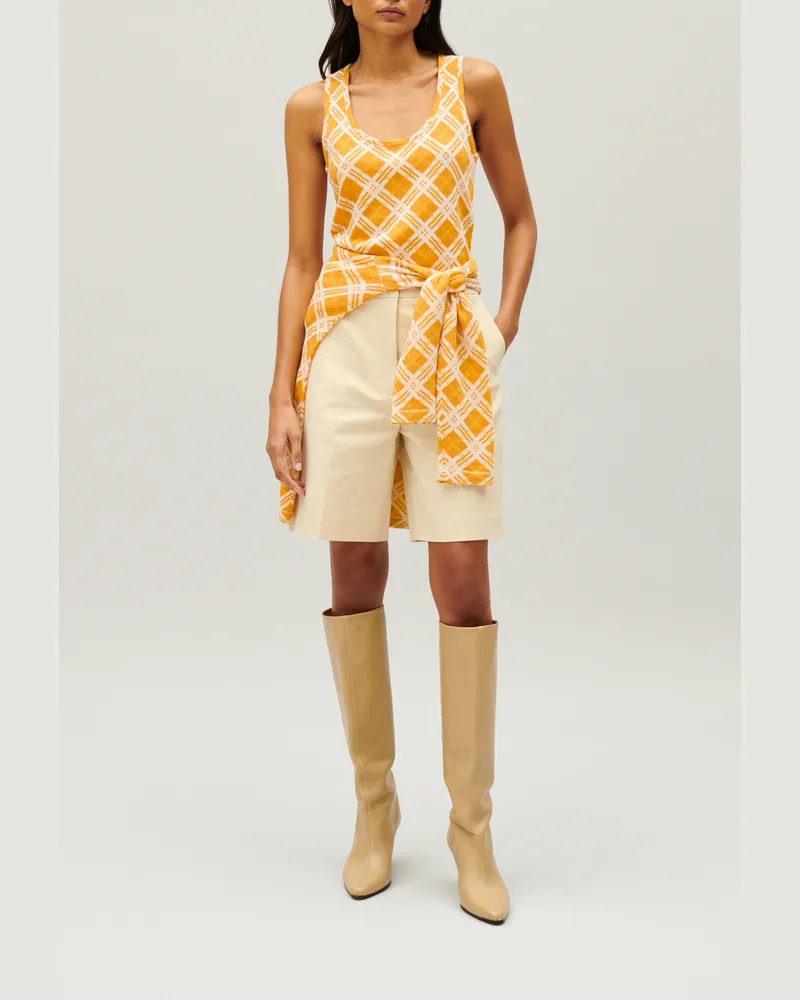 Claudie Pierlot Tanktop Karomuster in Gelb Multico