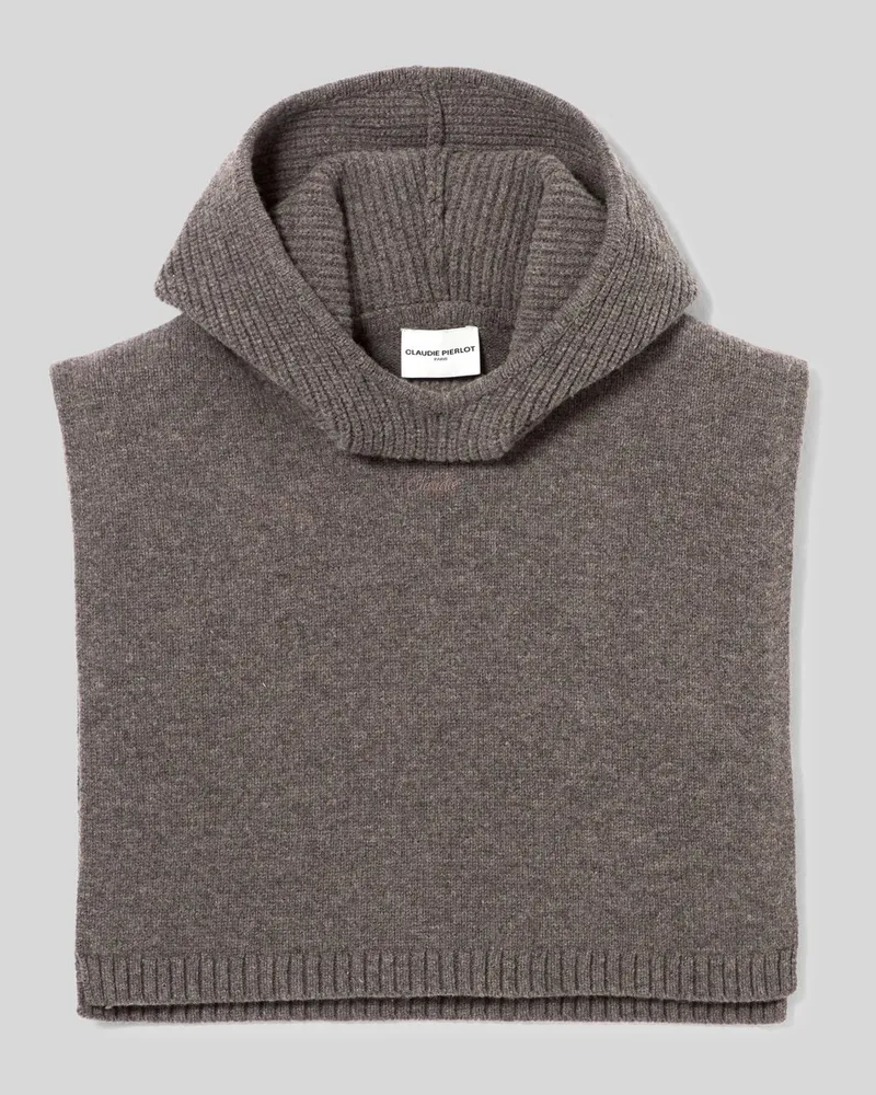 Claudie Pierlot Strick-Snood mit Kapuze Taupe