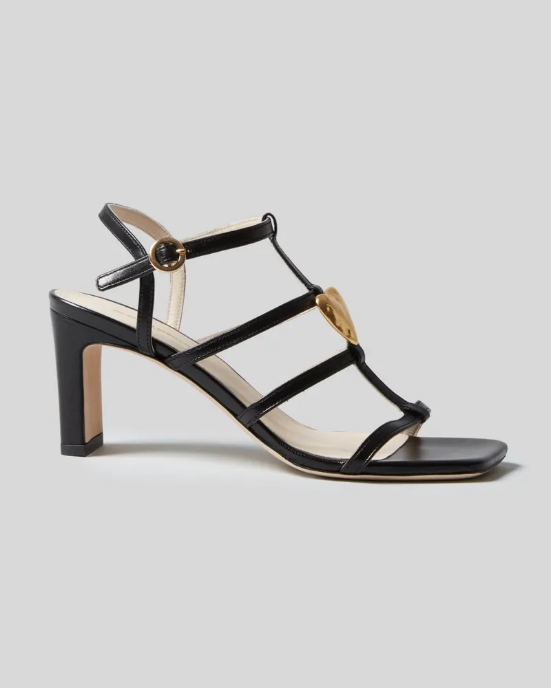 Claudie Pierlot Lederschuhe mit Herzabsatz Schwarz