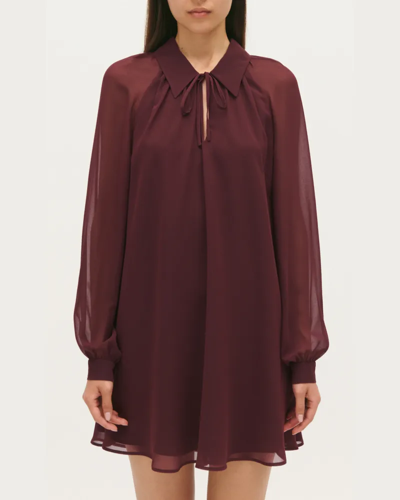 Claudie Pierlot Kurzes, fließendes Kleid Bordeaux