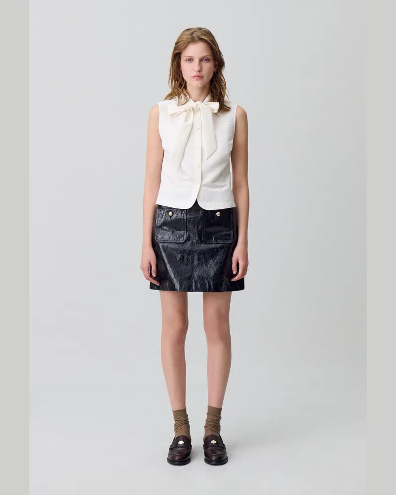 Claudie Pierlot Ärmellose Bluse Ecru