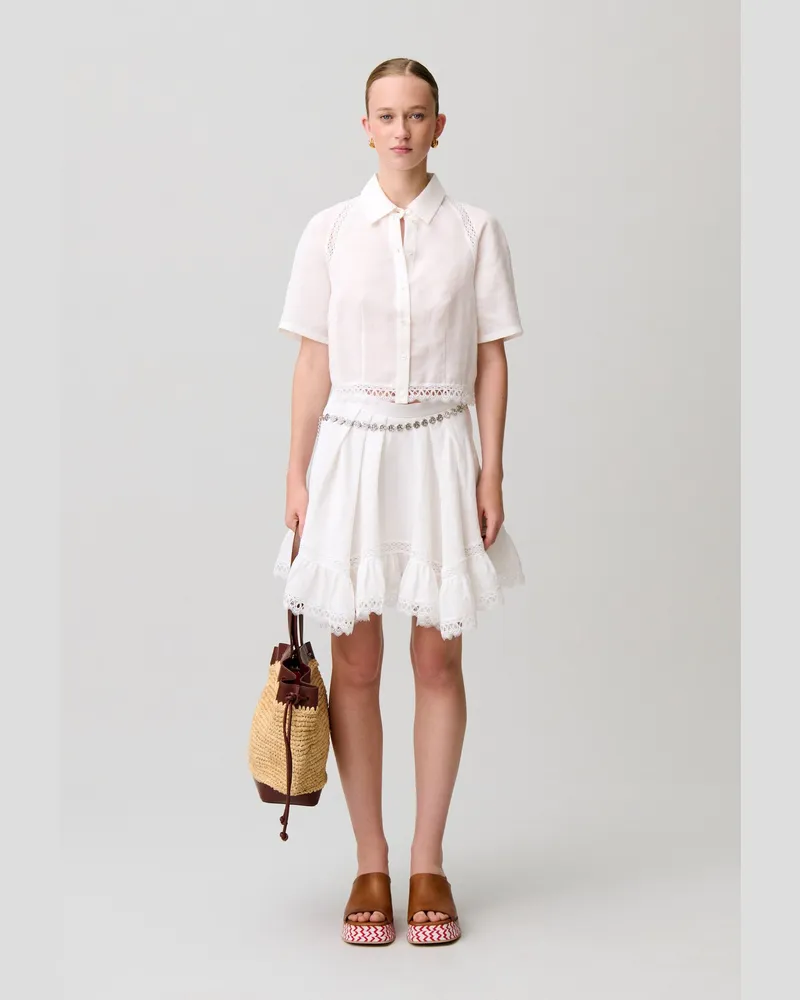 Claudie Pierlot Spitzenhemd Ecru