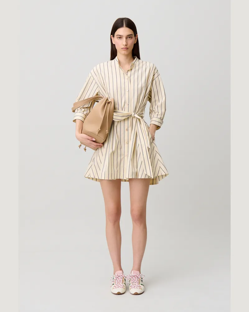 Claudie Pierlot Tailliertes Baumwoll-Blusenkleid Multico