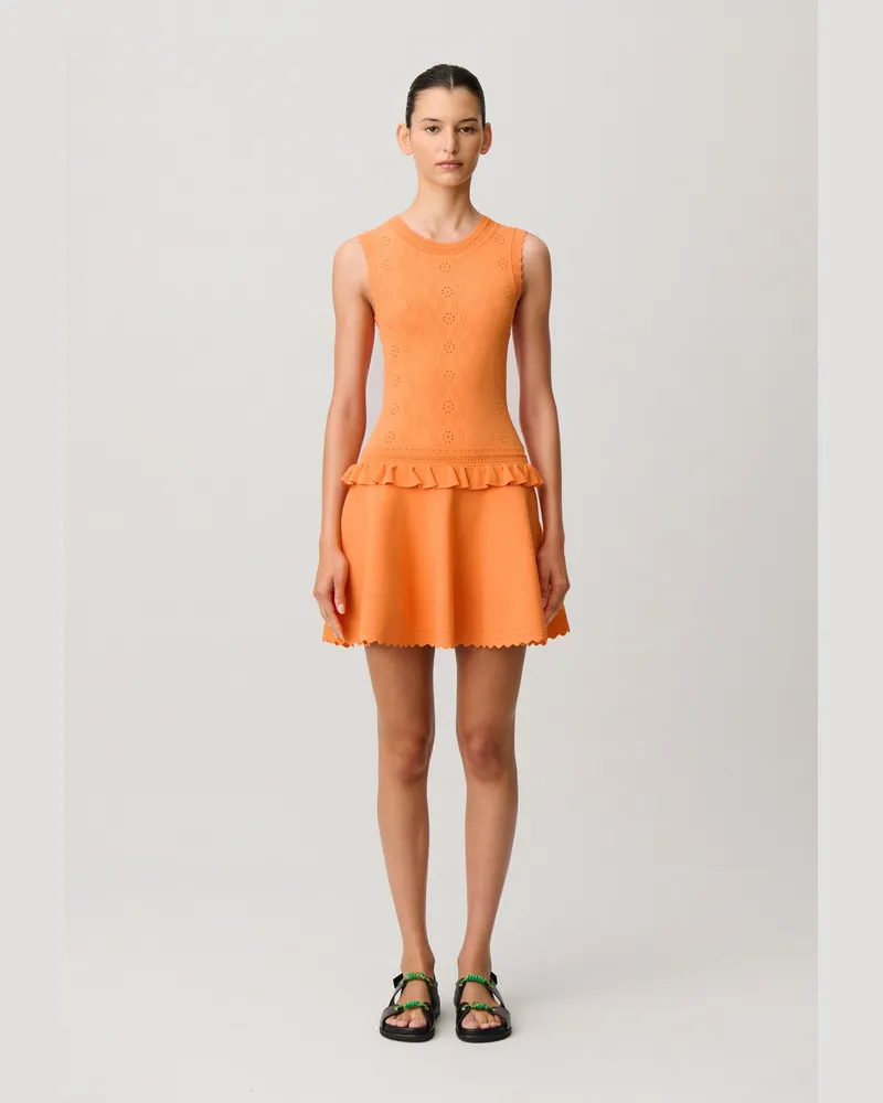 Claudie Pierlot Strickkleid mit Volant Orange