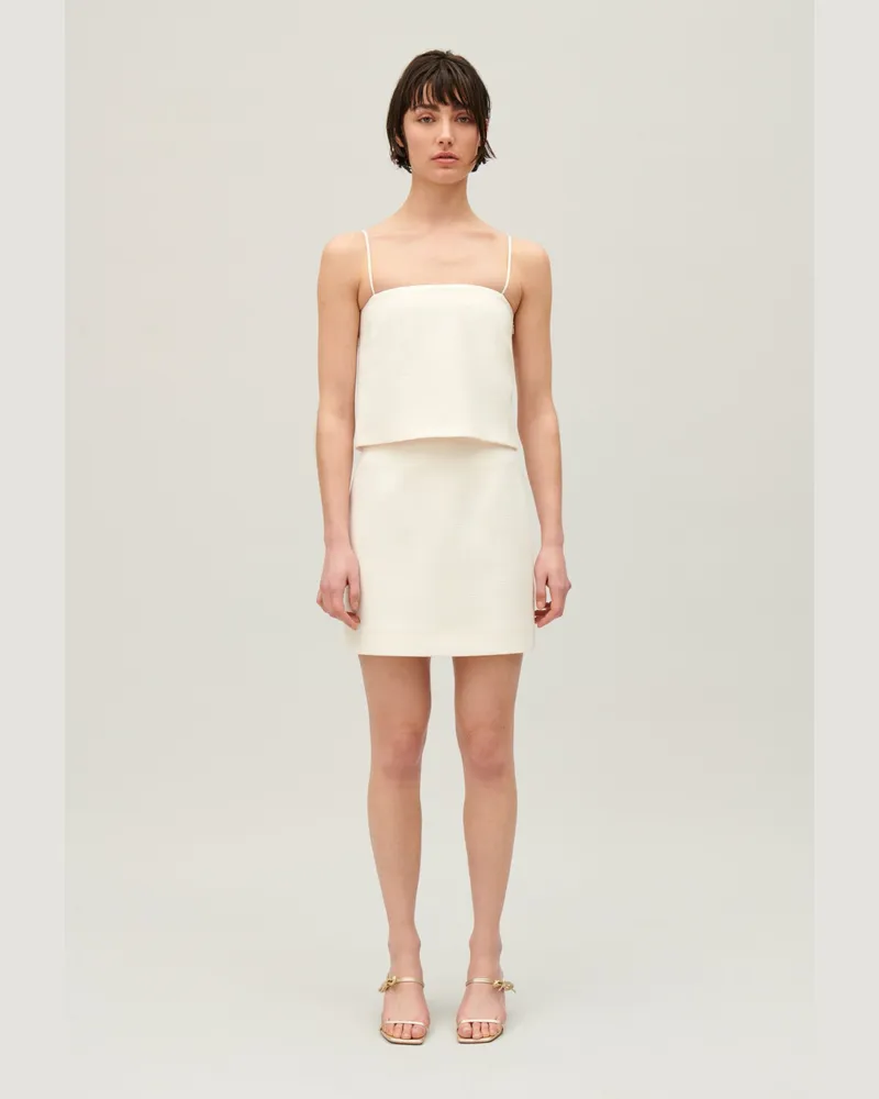 Claudie Pierlot Kurzer Tweed-Rock Ecru